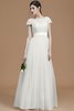 A Linie Prinzessin Normale Taille Brautjungfernkleid mit Schleife mit Gürtel - 22