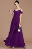 Prinzessin Chiffon Ärmelloses Schulterfreier Ausschnitt Bodenlanges Brautjungfernkleid - 19