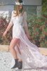 Abito da Sposa con Piega con Mezze Maniche con Ricamo in Chiffon Formale E Informale A-Line - 1