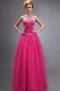 Robe de soirée long avec perle textile en tulle avec lacets de bustier - 7