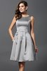 Prinzessin Satin A-Linie Knielanges Brautjungfernkleid mit Natürlicher Taille - 27