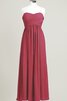 Robe demoiselle d'honneur plissé longue de col en cœur ruché - 4