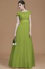 A Linie Prinzessin Normale Taille Brautjungfernkleid mit Schleife mit Gürtel - 17