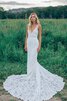Abito da Sposa in pizzo in Pizzo favola in Tulle Schiena Nuda Elegante - 1