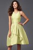 Robe demoiselle d'honneur naturel courte de princesse de lotus en taffetas - 8