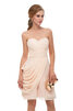 Natürliche Taile Wunderbar Mini Brautjungfernkleid aus Chiffon mit Offenen Rücken - 8