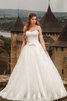 Robe de mariée manche nulle cordon appliques en tulle avec nœud - 1