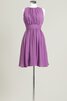Robe demoiselle d'honneur bref col ras du cou a-ligne manche nulle - 6