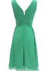 Plissiertes gerüschtes a linie Chiffon kurzes Brautjungfernkleid - 11