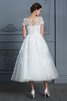 Plissiertes Ausgezeichnet Informelles Glamouröses Wadenlanges Brautkleid - 2