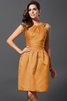Robe demoiselle d'honneur naturel de princesse avec zip a-ligne en satin - 21