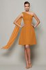 Robe demoiselle d'honneur naturel courte ligne a d'épaule asymétrique de princesse - 20