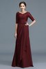 Abito mamma Sposa A-Line Principessa con Mezze Maniche A Terra in Chiffon - 1