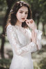 Vestido de Novia en Encaje de Hasta el Tobillo de Encaje Adorno de Adorable - 3