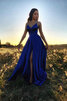 Robe de bal sans dos grosses soldes ruchés plongeants bandouliere spaghetti naturel - 4