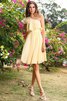 Robe demoiselle d'honneur naturel bref avec chiffon ligne a d'épaule asymétrique - 6