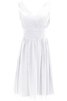 Robe demoiselle d'honneur bref plissage avec sans manches ruché v encolure - 2