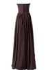 Ärmelloses A-Line trägerloser Ausschnitt gerüschtes bodenlanges Brautjungfernkleid - 3