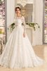Abito da Sposa Fuori dalla spalla in Pizzo con Maniche Lunghe Vintage con Piega moda - 1