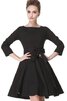 A-Linie Reißverschluss knielanges mini Brautjungfernkleid aus Chiffon mit natürlicher Taille - 3
