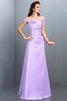 Robe demoiselle d'honneur longue en satin avec zip longueur au ras du sol en forme - 19