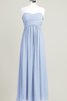 Robe demoiselle d'honneur plissé longue de col en cœur ruché - 16