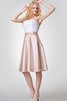 Robe demoiselle d'honneur courte romantique ruché de bustier a-ligne - 4