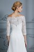 Robe de mariée en 3/4 manche de sirène charmant avec broderie simple - 8