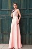 Prinzessin Schaufel-Ausschnitt Satin Normale Taille Bodenlanges Ballkleid - 3