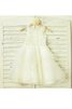 Robe de cortège enfant naturel en tulle fermeutre eclair col u profond a-ligne - 3