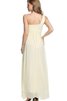 Robe demoiselle d'honneur avec fleurs a-ligne bandouliere spaghetti manche nulle - 2