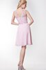 Robe demoiselle d'honneur simple avec zip en chiffon avec décoration dentelle avec ruban - 2
