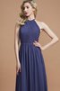 Robe demoiselle d'honneur naturel a-ligne manche nulle en chiffon de princesse - 2
