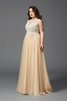 A Linie Empire Taille Anständiges Bodenlanges Ballkleid für Mollige - 5