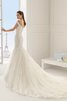 Robe de mariée simple de traîne mi-longue de fourreau boutonné appliques - 2