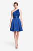 Plissiertes Ein Schulter mini Brautjungfernkleid - 7