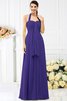 Robe demoiselle d'honneur plissage longue avec sans manches de dos nu en chiffon - 24