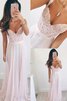 Robe de bal romantique bretelles spaghetti avec chiffon fermeutre eclair a-ligne - 2