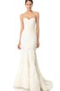 Robe de mariée long col en forme de cœur ceinture avec perle manche nulle - 1