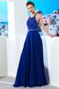 Juwel Ausschnitt A-Linie Normale Taille Perlenbesetztes Anständiges Abendkleid - 4