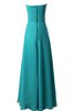 Abito da Damigella Cerniera Cuore A-Line A Terra in Chiffon con Piega - 18