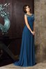 Robe mère de mariée longue a-ligne en chiffon de princesse de traîne courte - 1