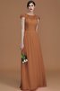 Robe demoiselle d'honneur naturel ligne a fermeutre eclair en chiffon col ras du cou - 10