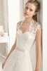Gericht Schleppe natürliche Taile Prinzessin bodenlanges Brautkleid mit Gürtel - 3