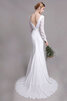 Abito da sposa delicato in chiffon sirena naturale a riva cerniera - 3