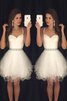 Abito Homecoming Senza Maniche in Tulle Cuore Mini Naturale - 1