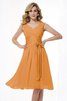 Normale Taille A-Linie Prinzessin Drapiertes Brautjungfernkleid aus Chiffon - 26