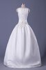 Vintage niedrige Taille Duchesse-Linie Ärmelloses langes bodenlanges Brautkleid - 1