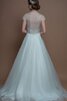 Vestido de Novia de Cola Barriba de Joya de Escote en V de Natural de Hasta el suelo - 2