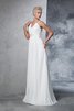 V-Ausschnitt A-Linie Vintage Luxus Brautkleid aus Chiffon - 5